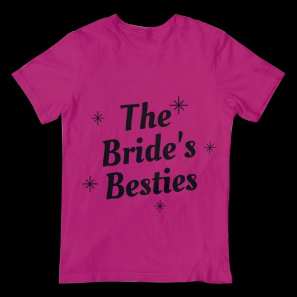 The Bride's Bestie's Tee Shirt, Bride Tee, Bachelorette Party, Charity Pink